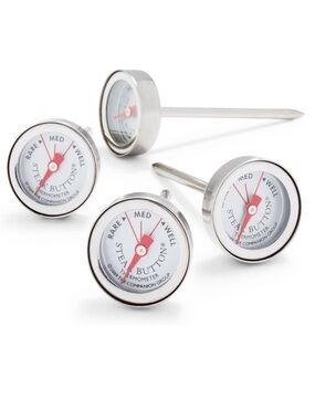 Charcoal Companion Steak Button Meat Thermometer Set of 4